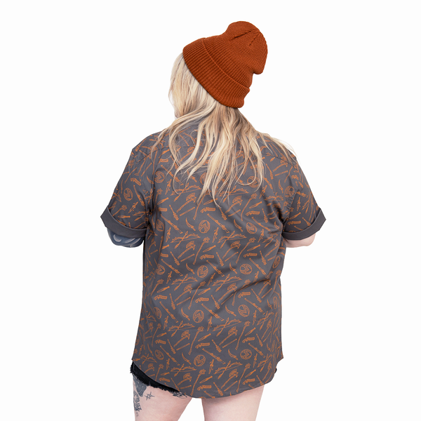Vox Machina Weapons Button Down Short Sleeve Shirt