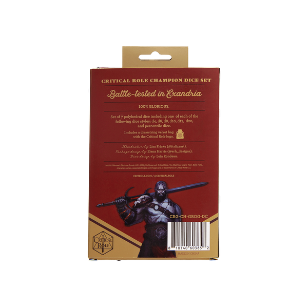 Critical Role Champion Dice Set: Grog Strongjaw