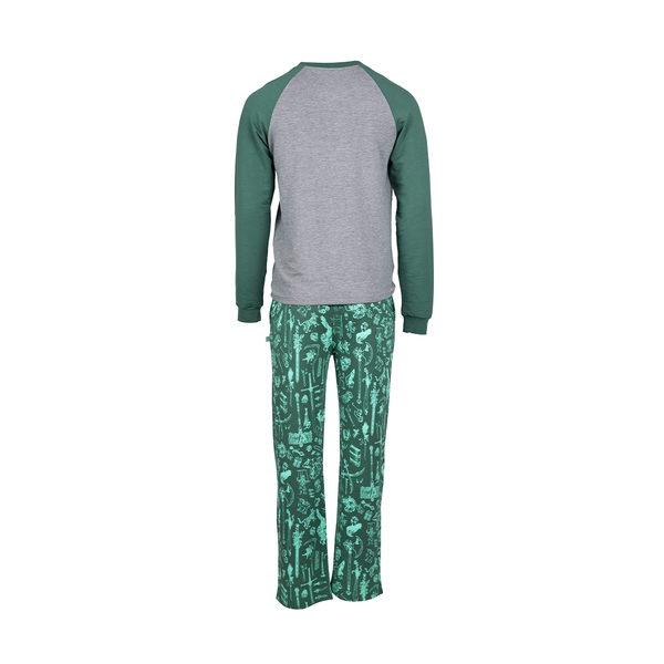Conjunto de pijama verde floresta ultra macio Critical Role